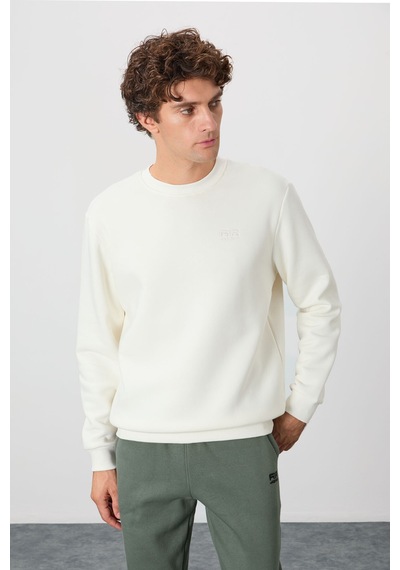 Air Jones Tommy Life Omar Ekru Şardonlu Erkek Sweatshirt - 88137 Ekru