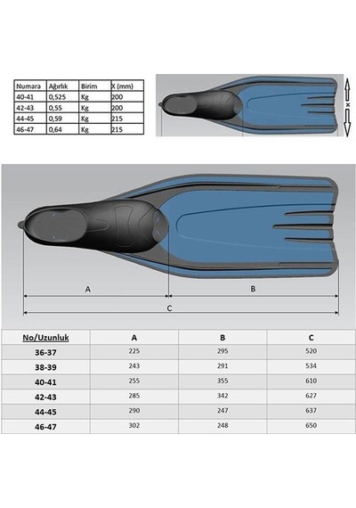 Apnea Split Dalış Paleti 40-41