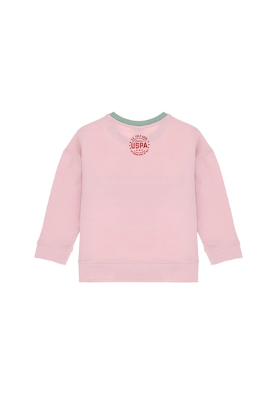 U.S. Polo Assn. Kız Çocuk Pembe Bisiklet Yaka Sweatshirt 50298163-VR041