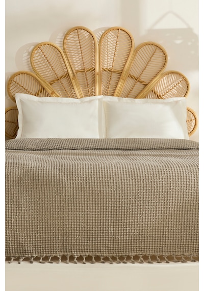 Karaca Home Mady %100 Cotton Waffle Çift Kişilik Tek Pike Taş Taş
