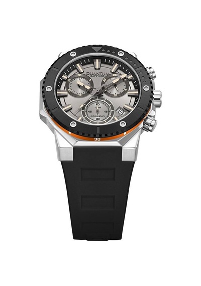 Quantum Hng1232.371 Quartz Silikon Siyah 43 Mm 10 Atm Erkek Kol Saati Gri