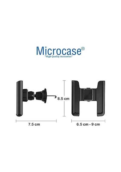 Microcase 360 Derece Dönebilir Araç İçi Izgaralıktan Metal Kelepçeli Telefon Tutucu - Al3741