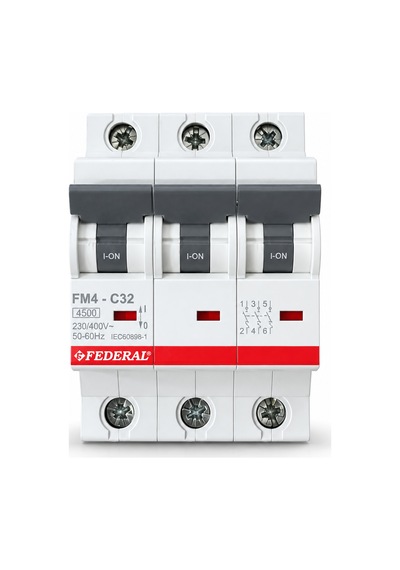 Federal 3x32a C Serisi 4.5ka Otomatik Sigorta 9eg-c0433-sd32
