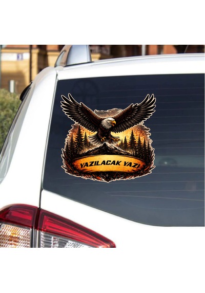 Kişiye Özel Vahşi Kartal Sticker - Vahşi Hayat 4x4 Off Road Adventure Sticker - Araba Oto Motosiklet Karavan Cam Sticker - 00335 10X9 Cm