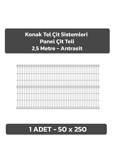 1 Adet Panel Çit Teli 50x250 Cm - Antrasit