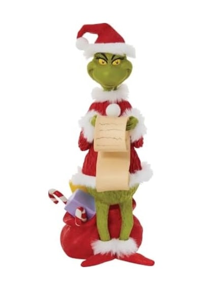 Department 56 Dr. Seuss The Grinch Checking His Heykelcik, 22 Cm, Çok Renkli