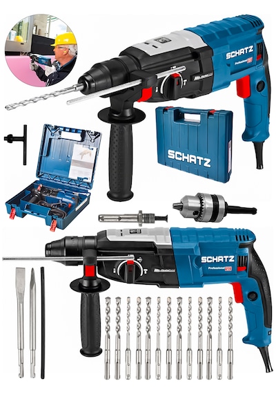 Schatz Profesyonel 850w Metal Şanzıman 2-28mm Kırıcı Delici Hilti Elektrikli Darbeli Matkap + 15 Uç