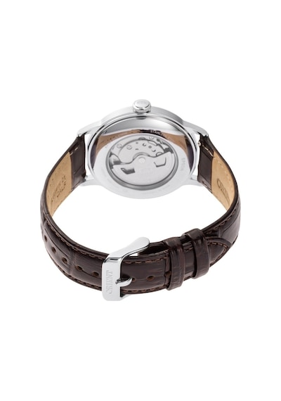 Orient Bambino Ra-ac0023e30b Kurmalı Otomatik Deri Kahverengi Yeşil Kadran 41 Mm Erkek Kol Saati Gri