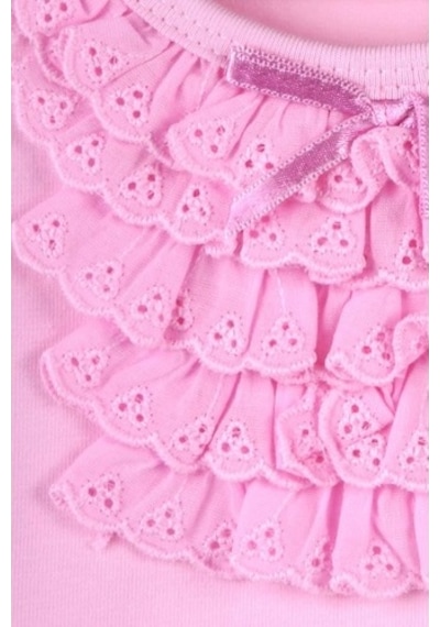 Breeze Kız Çocuk Tişört Güpürlü Pudra (4-8 Yaş)