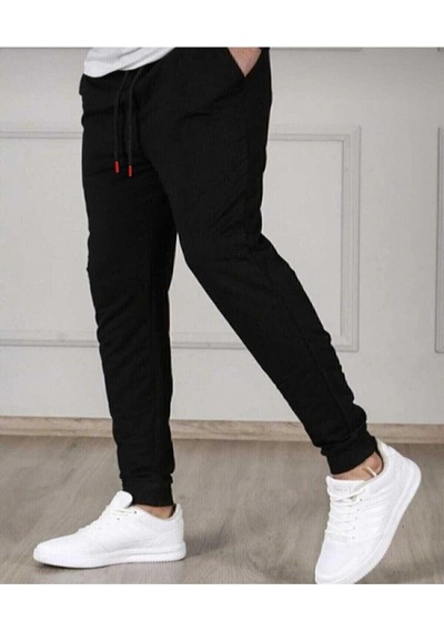 Relax Family Xf Erkek Yazlık Siyah Jogger Eşofman Altı Dar Paça Slim Fit Rlx044513 Siyah