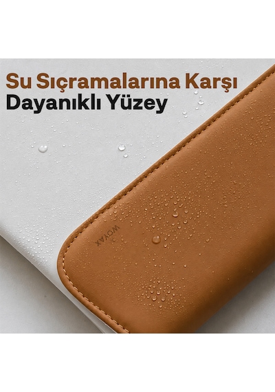 Woyax Cleanfit 13-14 İnç Gri Laptop Çantası Su Geçirmez Apple Macbook Uyumlu Kılıfı Apple iPad Tablet El Çantası Açık Kahverengi
