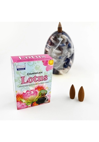 Darshan Incense Lotus Geri Akış Back Flow Tütsü 10 Adet