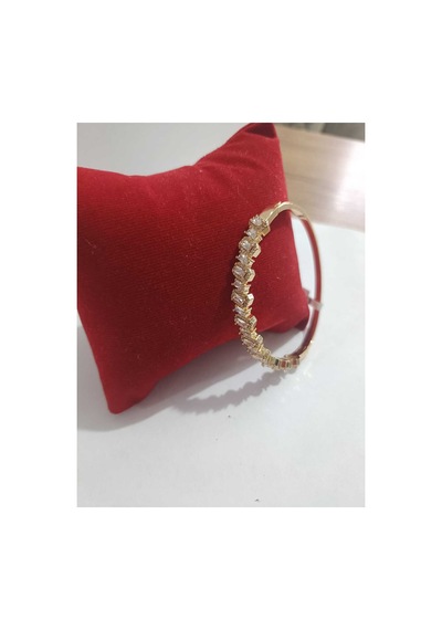 Taşlı Zikzak Model Bileklik Altın
