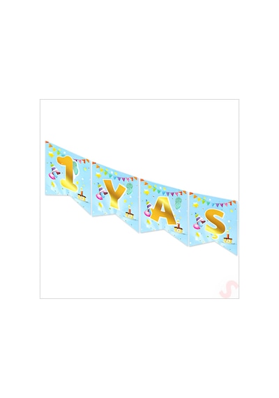 1 Yaşındayım Banner, 2 mt x 17 cm - Mavi