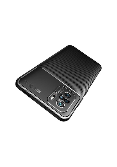 Xiaomi Poco M5s Kılıf Karbon Görünümlü Silikon Kamera Korumalı Üstün Koruma Pazarplus Siyah