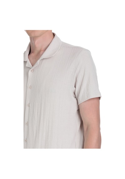 Hatemoğlu Ekru Regular Fit Apaş Yaka Gömlek 35135 4112494