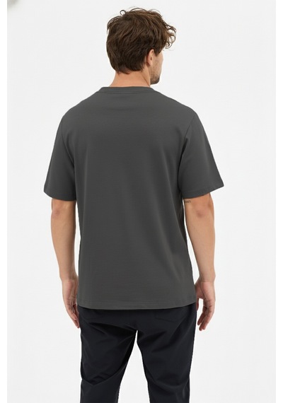 Goffra Erkek Premium Kalite Yoğun Dokulu Pamuklu T-shirt Koyu Gri M101-r0220-04 Koyu Gri