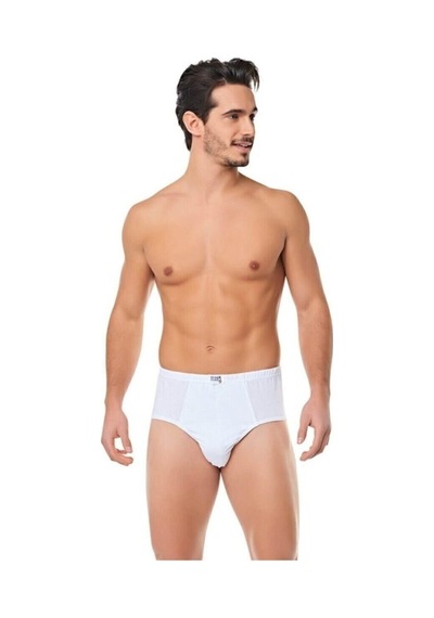 6'lı Paket Beyaz Pamuklu Erkek Slip Külot Beyaz