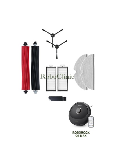 Roborock Q8 Max, Q8 Max Plus Robot Süpürge Uyumlu Fırça, Hepa Filtre, Mop Set-9 Parça