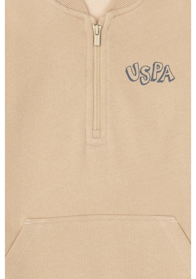 U.S. Polo Assn. Erkek Çocuk Kum Yarım Fermuarlı Sweatshirt 50293774-VR085