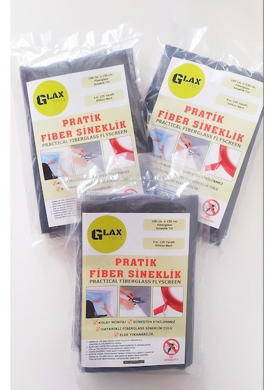 3 Adet Pratik Fiber Sineklik