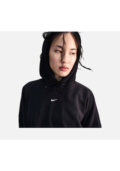 Fv8076-010 W Nk One Tf Po Hoodie Po Siyah Kadın Kapüşon Normal Düz Polar Siyah