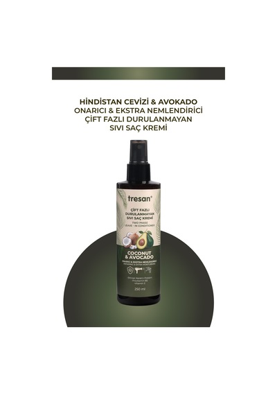Tresan Coconut Avokado Durulanmayan Saç Kremi 250 Ml