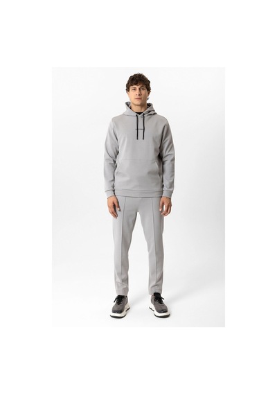 Backandbond Gri Regular Fit Pamuklu Kapüşonlu Sweatshirt Açık Gri