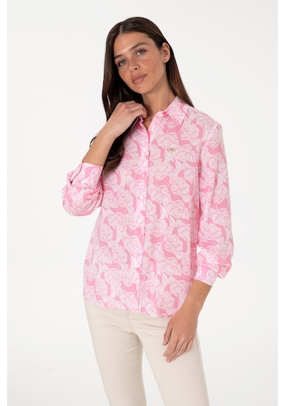 U.s. Polo Assn. Kadın Pembe Gömlek Desenli 50306414-vr041 Pembe