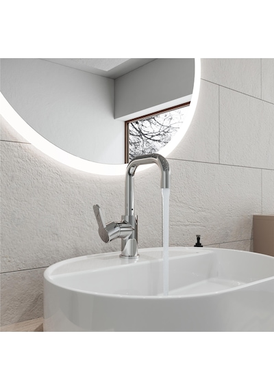 Adell Lento Kuğu 3/8 Krom Lavabo Bataryası Parlak Krom