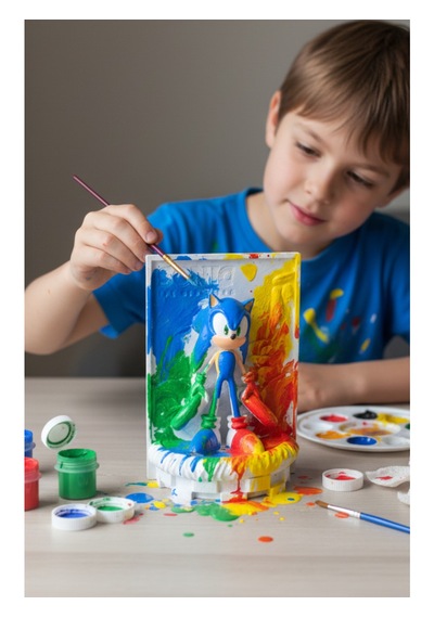 Sonic Figürü 3d Taş Eğlenceli Boyama Etkinliği 3+ Yaş İçin