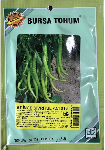 Biber Tohumu İnce Sivri Kıl Acı 25 GR 3000 Adet Tohum
