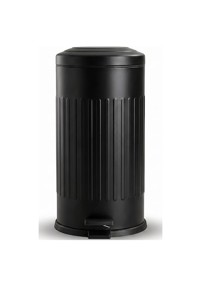 16 Litre Vintage Siyah Metal Çöp Kovası - 44.4 X 24.5 Cm, Çıkarılabilir Kova Metal Çöp Kutusu, Çöp Sepeti, Sı
