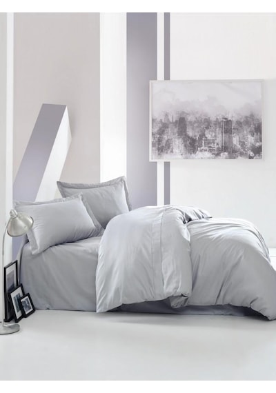 Cotton Box Elegant Saten Tek Kişilik Nevresim Takımı Gri Gri