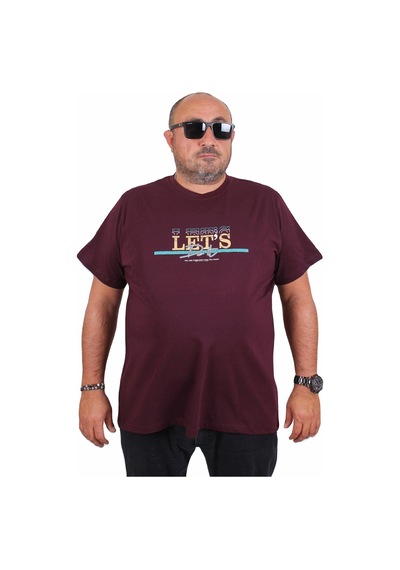 Moc Grande Mocgrande Erkek Büyük Beden Sıfır Yaka Tişört Let's Do It 25186 Murdum Murdum