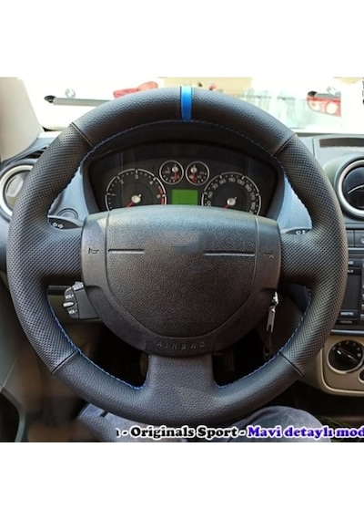 Ford Fiesta 2002-2007 Araca Özel Direksiyon Kılıfı Noktalı Düz Y Siyah