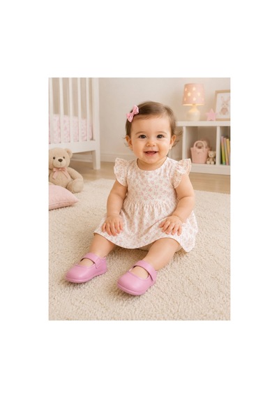 My Baby Kumsal % 100 Deri Bebe Babet Ayakkabı Taban Ve İç Astar Tamamen Deriden Üretilmiştir. Pembe Pembe