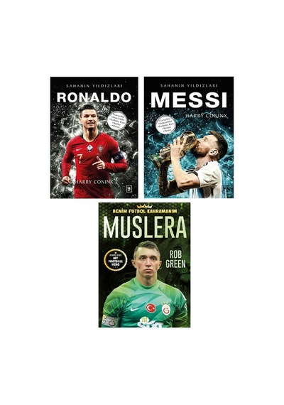 Parodi Sahanın Yıldızları Ronaldo - Messi - Muslera Futbolcu Kartı Poster Hediyeli 3 Kitap