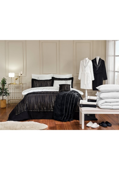 Özdilek Ribbed Çift Kişilik Çeyiz Seti 27 Parça Antrasit