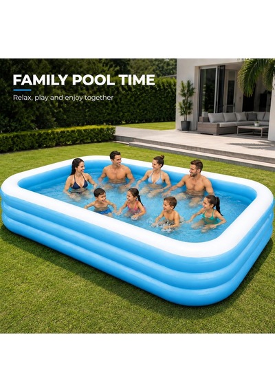 Jumbo Büyük Boy Şişme Havuz, 3.05 Metre Geniş Aile Havuzu, 3 Katmanlı Dayanıklı Pvc Uv Güneşe Dayanıklı, Çi Diğer