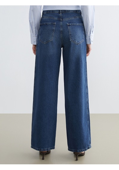 Lcw Studıo İndigo Baggy Fit Kadın Jean Pantolon