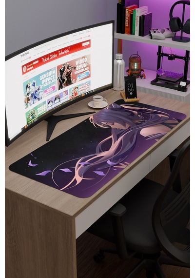 Keqing Genshin Impact Anime Gacha V5 - 90x40 Xxl Gaming Mouse Pad Fare Altlığı