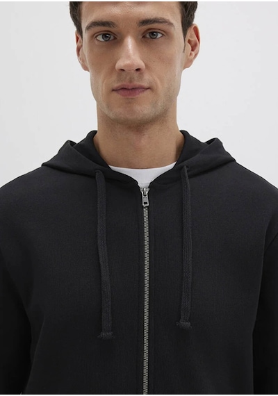 Mavi Kapüşonlu Full Siyah Erkek Sweatshirt M0s10423-900 Siyah