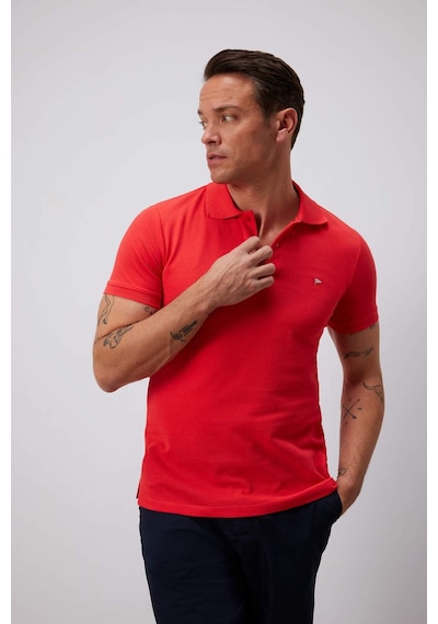 DeFacto Slim Fit Dar Kesim Polo Yaka Nakışlı Kısa Kollu Tişört D7665AX25SPRD28 DeFacto Slim Fit Dar Kesim Polo Yaka Nakışlı Kısa Kollu Tişört D7665AX25SPRD28