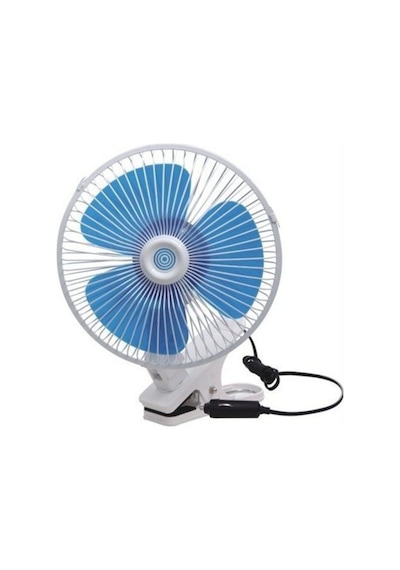 Oto Vantilatör Çap 18 Cm Mandallı Döner Başlıklı 12v Araç Içi Fan