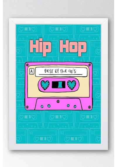 90'lar Hip Hop Kaseti Çerçeveli Tablo - Pop Art Poster Tablo