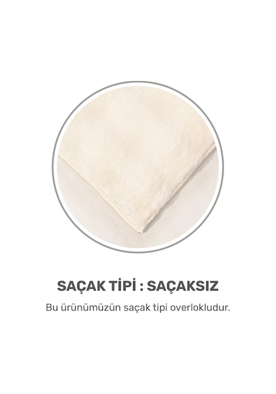 Puffy Bubble Kırık Beyaz Peluş Halı Ve Yolluk Kaymaz, Yıkanabilir, Ekstra Yumuşak, Dökülme Yapmaz Krem