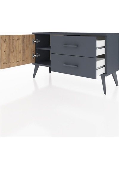 Arges Şifonyer Tek Raflı 2 Çekmeceli Tek Kapaklı 88x30x48 Antrasit-çam/antrasit Çam/antrasit Arges Şifonyer Tek Raflı 2 Çekmeceli Tek Kapaklı 88x30x48 Antrasit-çam/antrasit Çam/antrasit