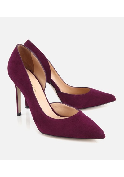 Hotiç Kadın Süet Deri Mor Klasik İnce Topuklu Stiletto 01ayh329760a660 01ayh329760a660