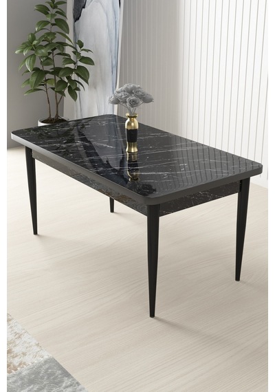 Canisa Nil Serisi Siyah Mermer Desen 70x110 Sabit Yemek Masası Metal Ayak Siyah Mermer Desen Masa Canisa Nil Serisi Siyah Mermer Desen 70x110 Sabit Yemek Masası Metal Ayak Siyah Mermer Desen Masa